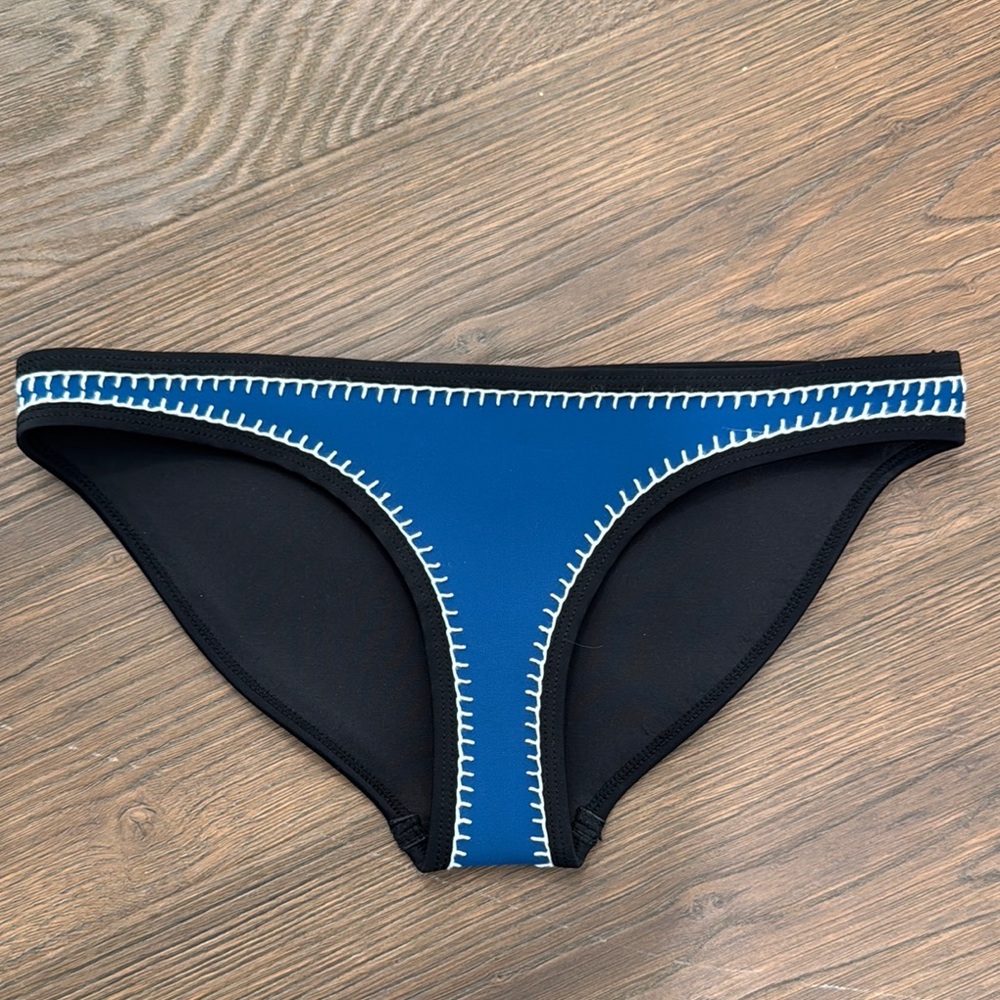 Triangl Swimwear Blue and Black Bikini with Decorative Stitching